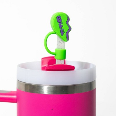 CharCharms 4pk Straw Toppers Pink