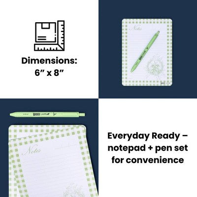 Wicked x Yoobi Paper Set Elphaba 6"x8" Lined Notepad with Retractable Ballpoint Pen 60 Sheets