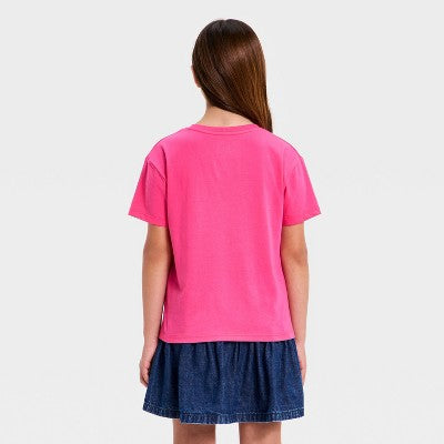 Girls' Hello Kitty Short Sleeve Graphic Jersey T-Shirt  Fuchsia L