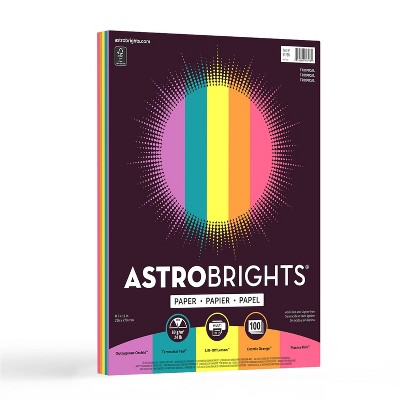 100 Sheets Printer Paper 8.5"x11" Tropical - Astrobrights: Multicolor Specialty Uncoated Paper, 100 Sheets, Letter Size