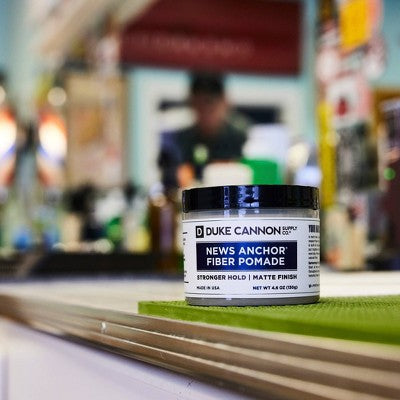 Duke Cannon News Anchor Fiber Pomade - Strong Hold, Matte Hair Styling Pomade for Men - 4.6 oz