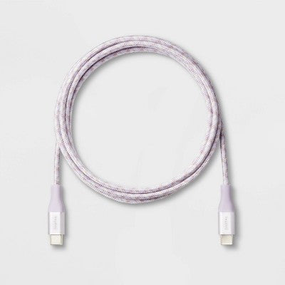 6' USB-C to USB-C Braided Cable - heyday Soft Purple
