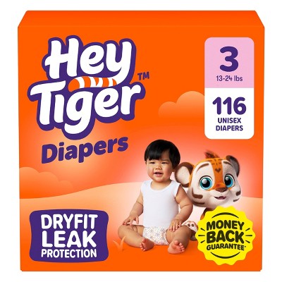 Hey Tiger Disposable Diapers - Size 3 - 116ct