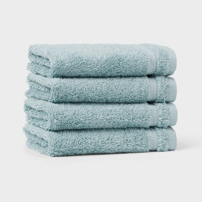 4pk Total Fresh Antimicrobial Washcloth Set Aqua - Threshold