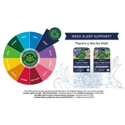 Traditional Medicinals Organic Nighty Night Valerian Herbal Tea - 16ct