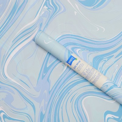 96"x30" Dual Sided Marble Swirl Pattern Wrapping Paper Blue/Pink - Spritz (LOCAL PICKUP ONLY)