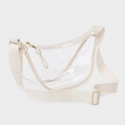 Essential Crescent Sling Crossbody Bag - Universal Thread Clear/Cream