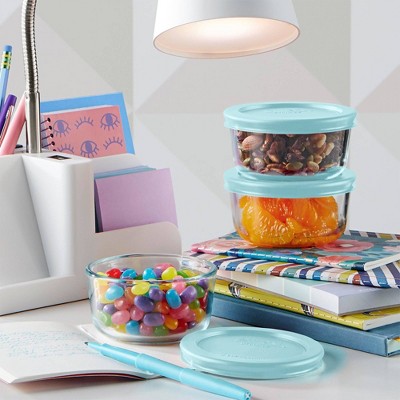 Pyrex 6pc 1c Round Food Storage Container Set Ocean Mist