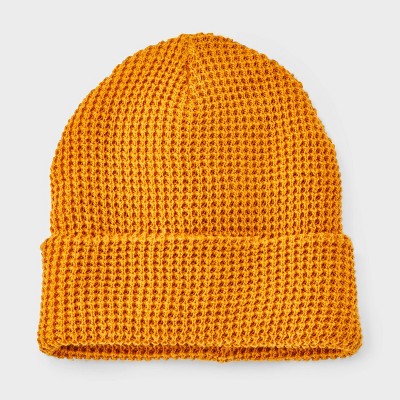 Men's Waffle Knit Beanie - Goodfellow & Co Gold