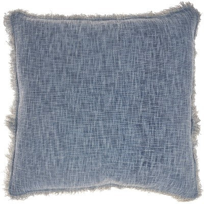22"x22" Oversize Printed Stonewash Square Throw Pillow Ocean Blue - Nicole Curtis: Bohemian Cotton Decor, Removable Cover