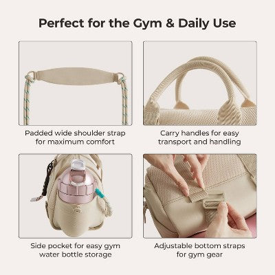 Bagsmart Unstructured REIKI 5.5L Miniature Gym Duffel Bag - Beige