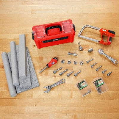 Little Tikes Creative Construction Tool Box Set with 9 Accessories: Educational Pretend Play Tools for Kids