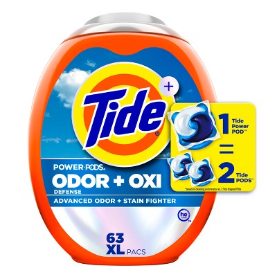 Tide Power Pods Oxi Odor Laundry Detergent - 63ct