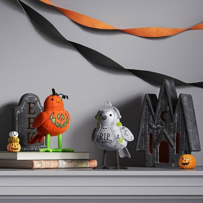 Featherly Friends 'Ripley' Tombstone Bird Fabric Tabletop Decorative Accent - Hyde and EEK! Boutique