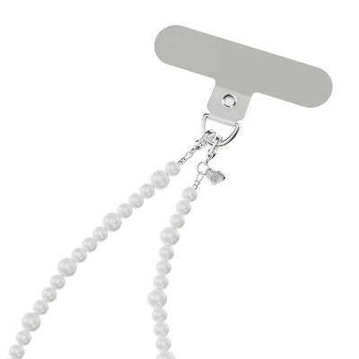 VELVET CAVIAR Phone Charm - White Pearl: Cell Phone Accessory, 7.1" Height