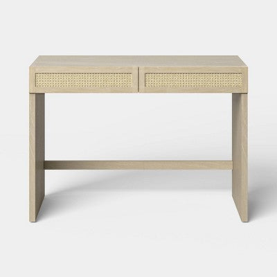 Woven Desk with Two Drawers Naturals - Threshold (LOCAL PICKUP ONLY)