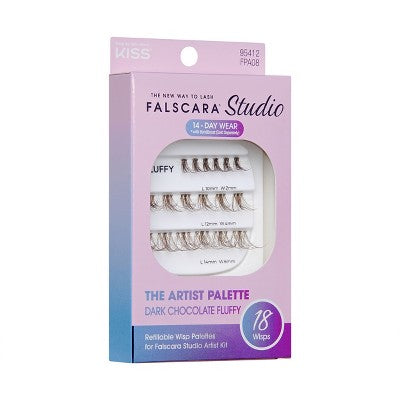 KISS Products Falscara Studio Lash Extension Kit - Dark Chocolate Fluffy -18ct
