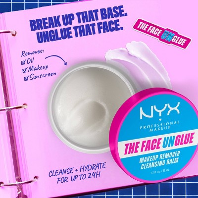 NYX Professional Makeup The Face Unglue Makeup Remover Cleansing Balm, Face Cleanser With Shea Butter & Jojoba Oil - 1.7 fl oz