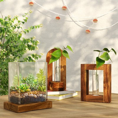 Wooden Arch Propagation Natural Wood 4.17"x3.74"x9.96" - Threshold