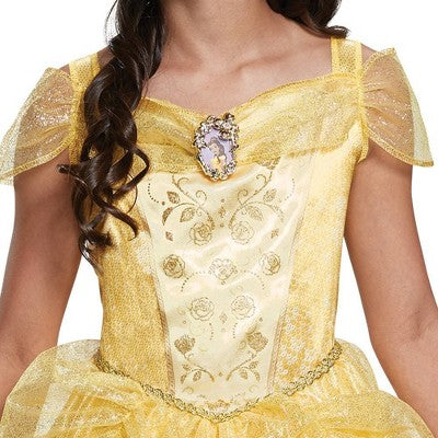 Disney Beauty and the Beast Princess Belle Toddler Halloween Costume Dress XXS (2T): Fairytale Storybook Yellow Dress for Girls
