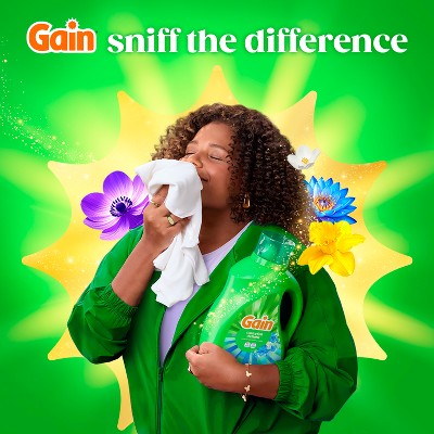 Gain Waterfall Delight Liquid Laundry Detergents 61 Loads - 81oz: Cold Water, Spill-Resistant Lid, Paraben-Free