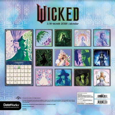 DateWorks 12"x12" 2026 Wicked Wall Calendar