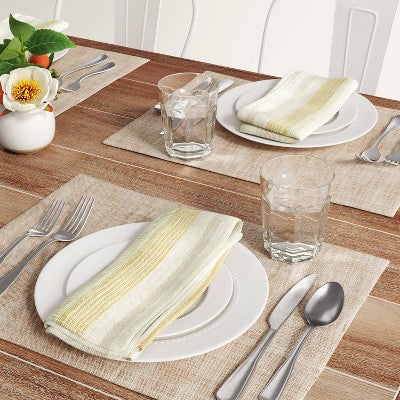 Cotton Woven Textured Placemat Brown - Threshold: Traditional Tie Dye Design, Jacquard, Machine Washable, 19"x14"