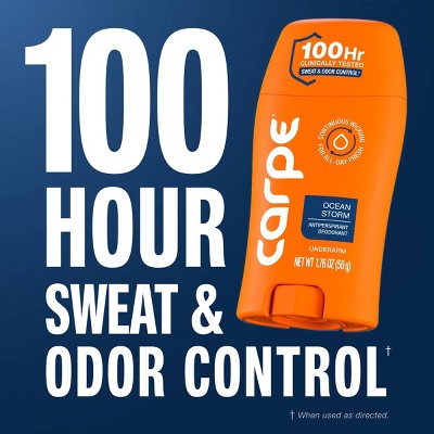 Carpe Men's 100H Sweat & Odor Control Antiperspirant Deodorant - Ocean Storm - 1.76oz