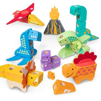 Melissa & Doug Blockables Dinosaur Snap and Play