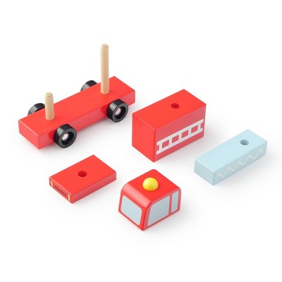 Wood Stacking Vehicle Fire Truck - Bullseye's Playground