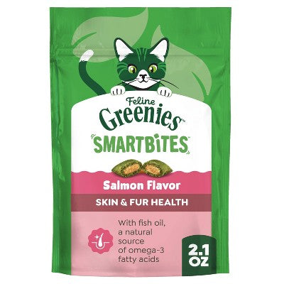 Greenies Smartbites Skin and Fur Health Salmon Flavor Cat Treats - 2.1oz