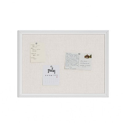 U Brands 17"x23" Thin Decor Linen Bulletin White (LOCAL PICKUP ONLY)