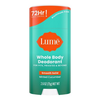 Lume Solid Antiperspirant & Deodorant Stick - Minted Cucumber - 2.6oz: Baking Soda-Free, Aluminum-Free, Paraben-Free, Vegan