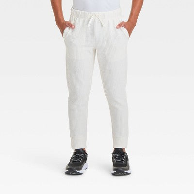 Boys' Pebble Textured Jogger Pants - All In Motion Light Beige L