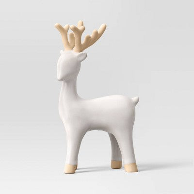 3pc Ceramic Deer Christmas Figurine Set - Wondershop White