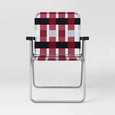 Webstrap Folding Patio Chair Red - Room Essentials (LOCAL PICKUP ONLY)