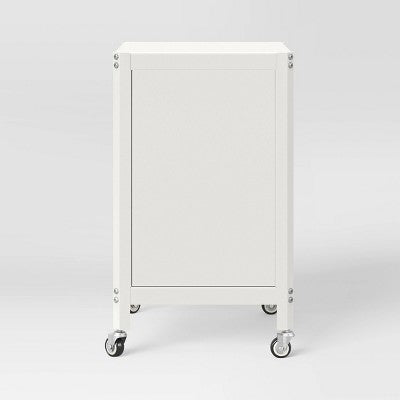 Metal Rolling Dorm Locker Storage Cabinet with Lock Chalk White - Room Essentials (LOCAL PICKUP ONLY)