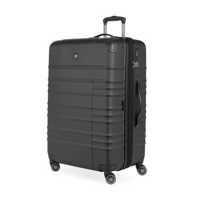 SWISSGEAR Cascade II Hardside Large Checked Spinner Suitcase - Black: (LOCAL PICKUP ONLY)