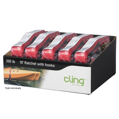 Cling 10' 300lbs Ratchet with Hooks