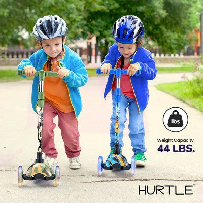 Mini Kickboard Scooter for Kids Ages 2-5 with LED Light Wheels, Adjustable Height, Fun Graffiti Design