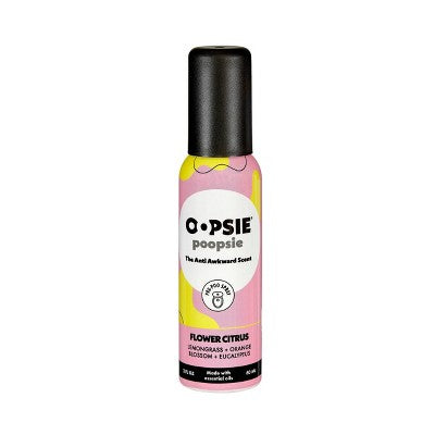 Oopsie Poopsie Toilet Odor Eliminator Toilet Spray - Flower Citrus - 2 fl oz: Ammonia-Free, Aluminum-Free, Dye-Free, Paraben-Free, Sulfate-Free