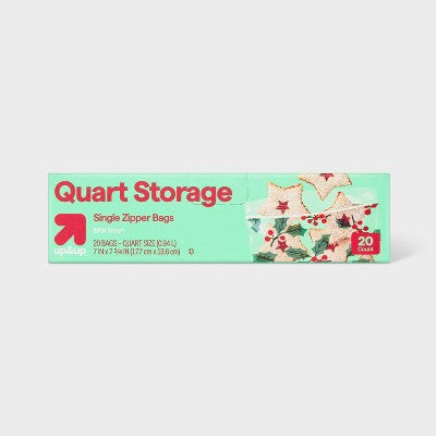 Holiday Quart Press to Close Food Storage Bag - 20ct - up&up