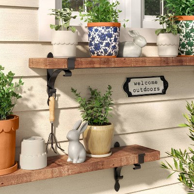 Metal "Welcome Outdoors" Garden Sign - Threshold