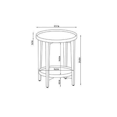 Round Accent Table Wood Lacquer Finish Dark Red - Threshold designed with Studio McGee Fully Assembled (LOCAL PICKUP ONLY)