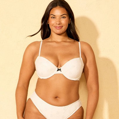 Women's Eyelet Light Bikini Top - Shade & Shore Cream 38DD