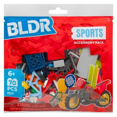 BLDR Sports Pack Accessory Set: 70-Piece Building Kit for Creative Thinking, Toy Components, ABS Material