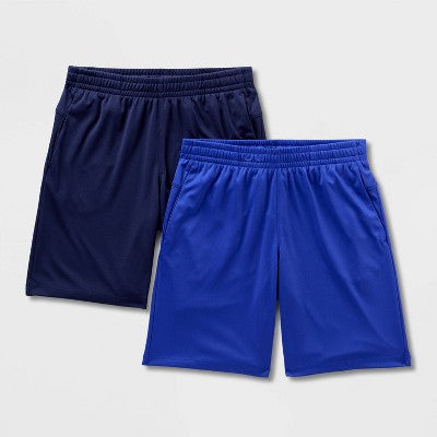 Boys' 2pk Training Shorts - All In Motion Blue M