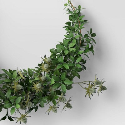 Thistle and Leaf Ring Wreath - Threshold: Faux Floral Decor for Indoor, Unlit Novelty Shape (LOCAL PICKUP ONLY)