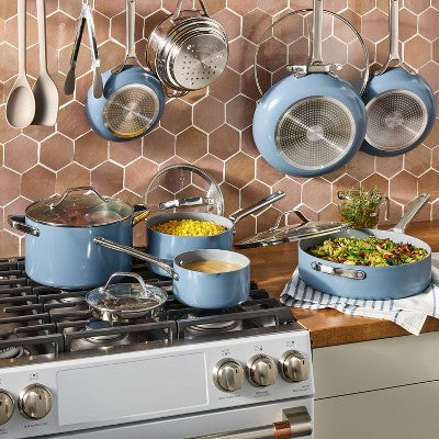 16pc Nonstick Ceramic Coated Aluminum Cookware Set Blue - Figmint (LOCAL PICKUP ONLY)