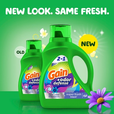 Gain Odor Defense Liquid Laundry Detergent - Super Fresh Blast - 194 fl oz